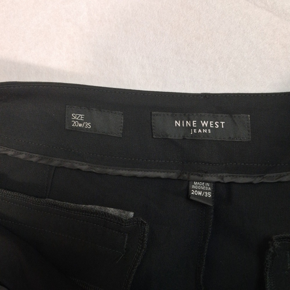 Nine West Jeans Dress Pants Women 20W Black Plus Size Stretch Trousers New - Picture 3 of 8